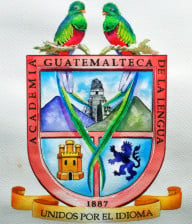 Escudo de la Academia Guatemalteca de la Lengua en acuarela