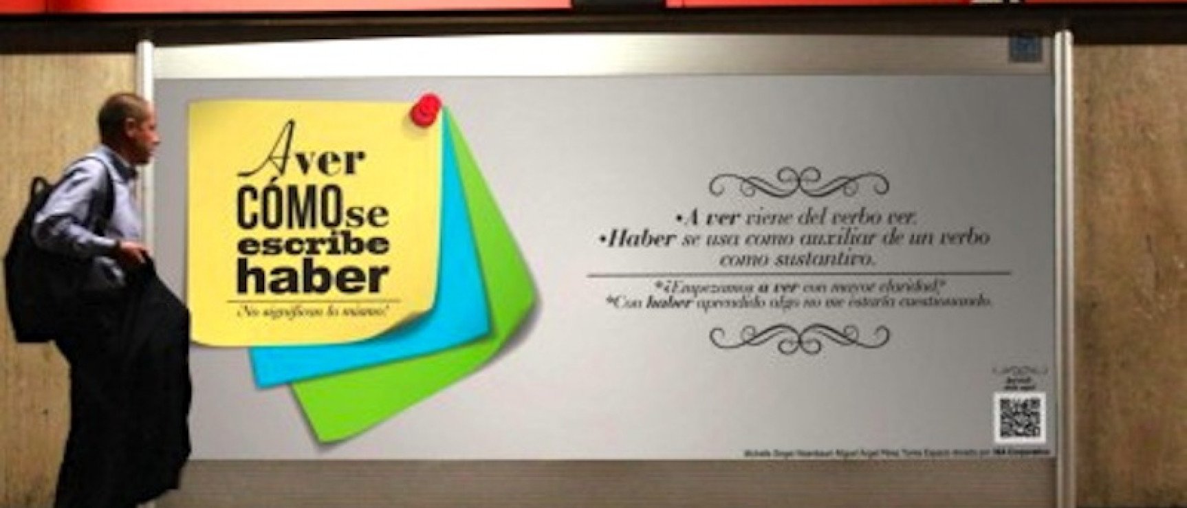 Campaña ortográfica en el metro de Ciudad de México. Foto: «Antena San Luis».