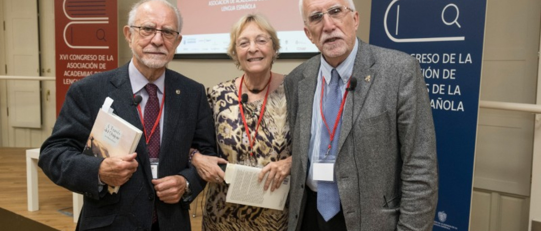 José María Merino, Soledad Puértolas y Luis Mateo Díez, en el foro «Recuerdo y escritura» (foto: RAE).