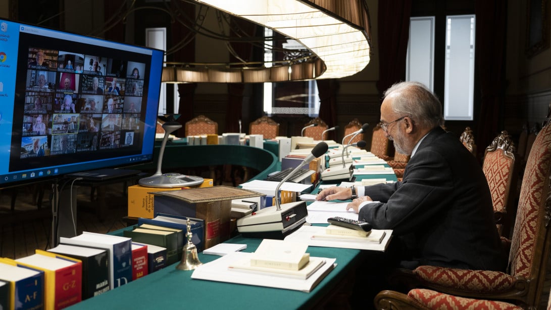 Santiago Muñoz Machado, director de la RAE, preside el último pleno virtual de curso académico 2019/2020