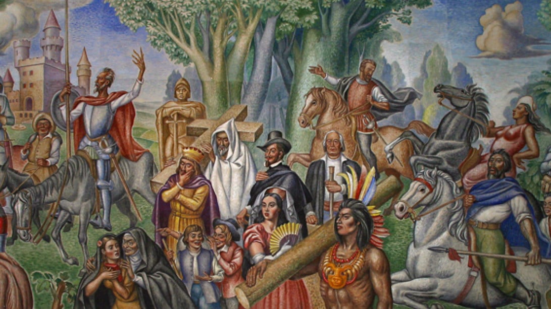 Murales y vitrales de la Academia Colombiana de la Lengua