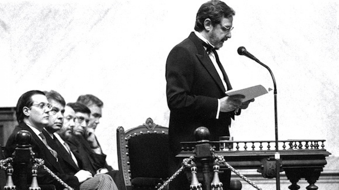 Discurso de ingreso de Juan Luis Cebrián, el 19 de mayo de 1997. Fototeca de «El País».