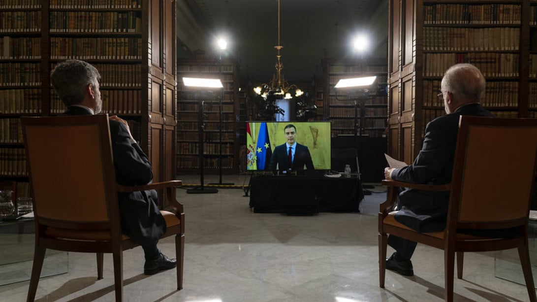 El presidente del Gobierno, Pedro Sánchez, en la presentación (foto: RAE)