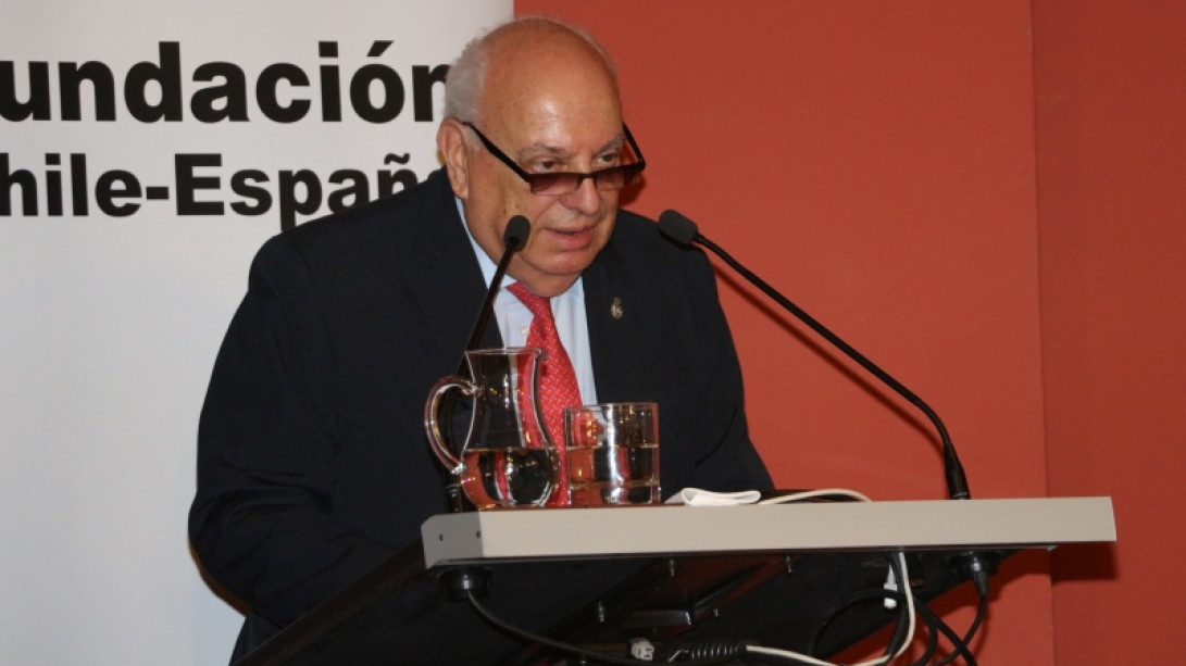 El director de la Academia Chilena de la Lengua durante su intervención.
