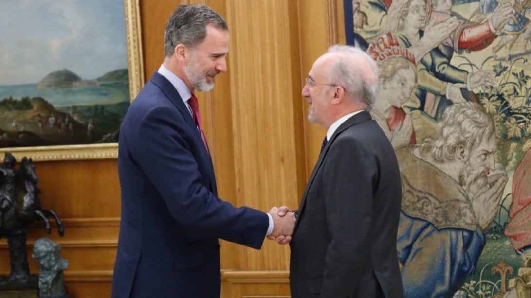 Santiago Muñoz Machado en su audiencia con Felipe VI. Foto: © Casa de SM el Rey.