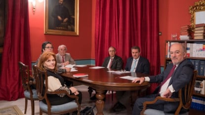 Los miembros de la Comisión Permanente de la ASALE en la reunión.