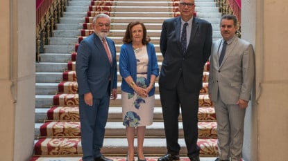 Darío Villanueva, Aurora Egido, Jorge Tagle y Francisco Javier Pérez.