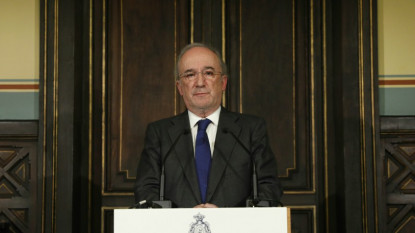 Santiago Muñoz Machado durante la rueda de prensa tras ser nombrado director.