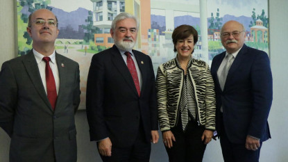 De izquierda a derecha: Juan Carlos Vergara, Darío Villanueva, Liliana Ospina y Bogdan Piotrowski.