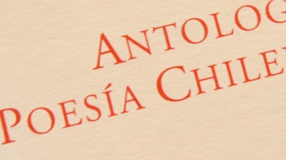 «Poesía chilena viva». Detalle de la cubierta.