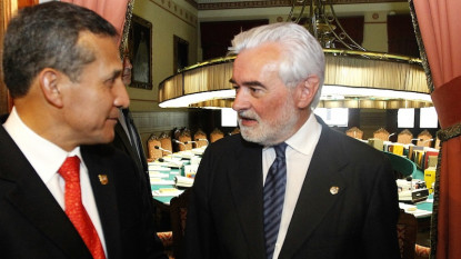 El presidente del Perú con el director de la RAE. Foto: Marta Jara.