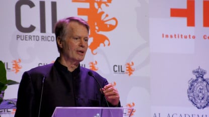 Jean-Marie Le Clézio durante su intervención