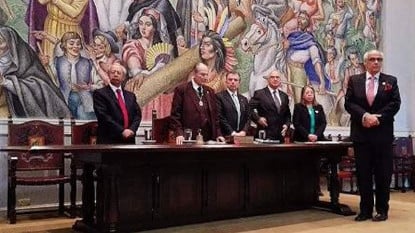 Olympo Morales durante su toma de posesión. 