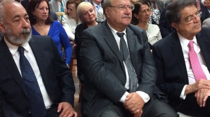 Leonardo Padura, Antonio Skármeta y Sergio Ramírez, correspondientes de la Academia Puertorriqueña.