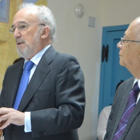 El director de la RAE, Santiago Muñoz Machado, y el director de la Academia Cubana de la Lengua, Rogelio Rodríguez Coronel (foto: Academia Cubana de la Lengua)