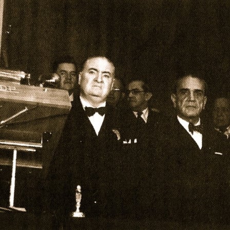Miguel Alemán en la inauguración del primer congreso de ASALE