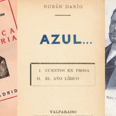 Detalles de algunas primeras ediciones de la obra de Rubén Darío.