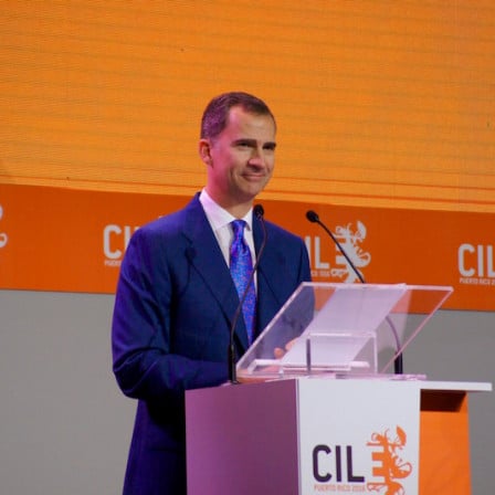 El rey de España durante la inauguración del VII CILE en Puerto Rico.