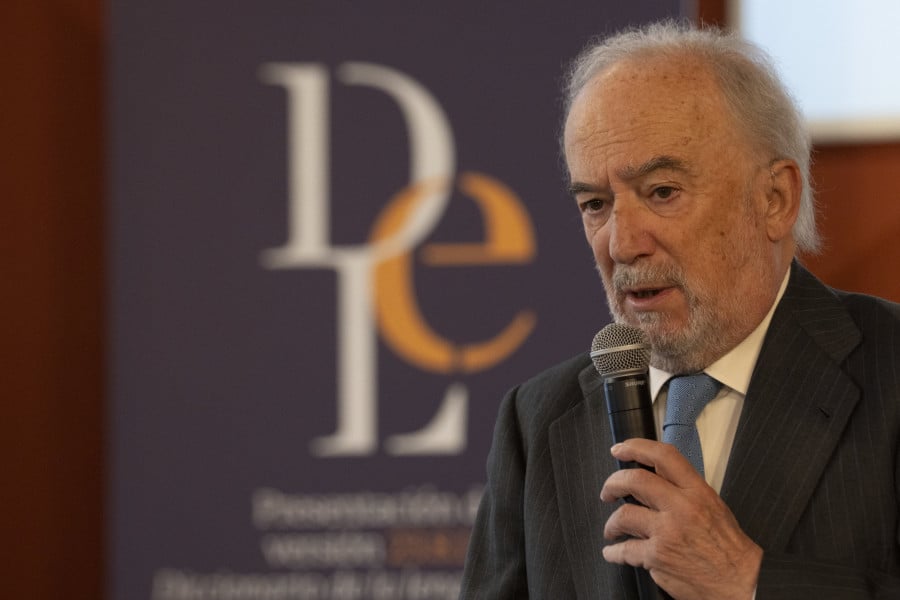 El director de la RAE, Santiago Muñoz Machado, durante la presentación de la actualización del «DLE»